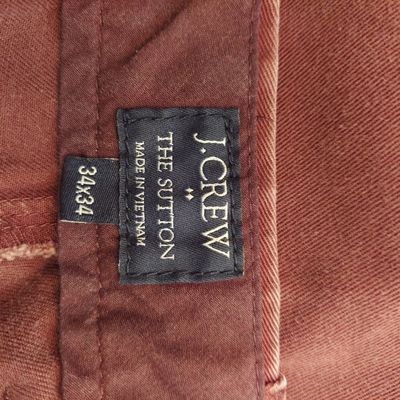 J. Crew Men's The Sutton Straight Fit Flex tan khaki Chino pants Trousers 34x34 - Picture 8 of 14